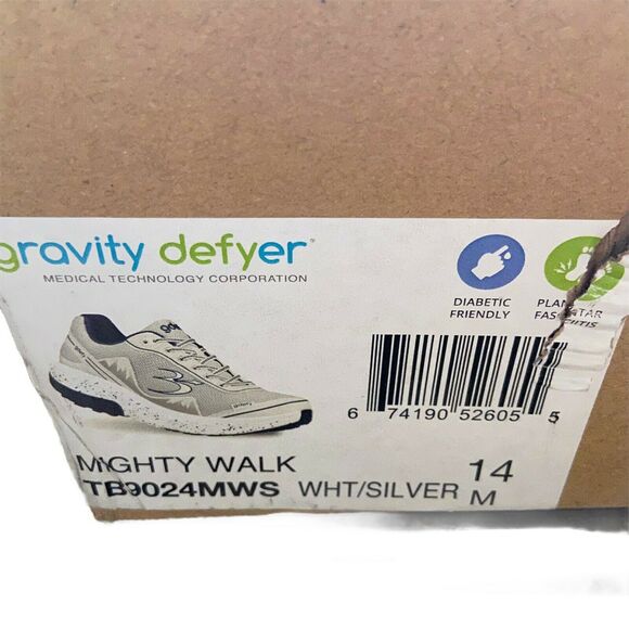 Gravity Defyer Men\'s Mighty Walk TB9024MWS White Silver Walking Shoes Size 14 M main image 9